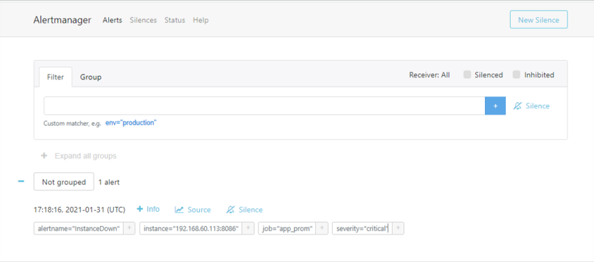 Alerting in Prometheus with AlertManager